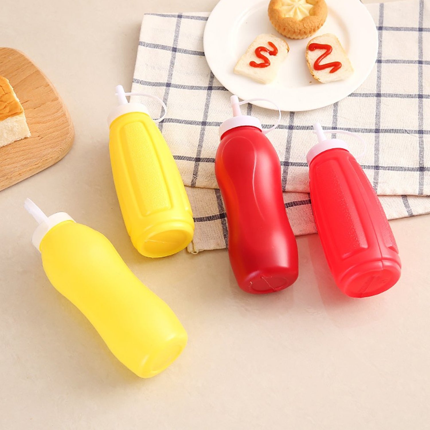 5946 Plastic Squeeze Bottle Ketchup Mustard Honey Sauce Dispenser Bottle ( 2 Pc Set ) 5946 Plastic Squeeze Bottle Ketchup Mustard Honey Sauce Dispenser Bottle ( 2 Pc Set )